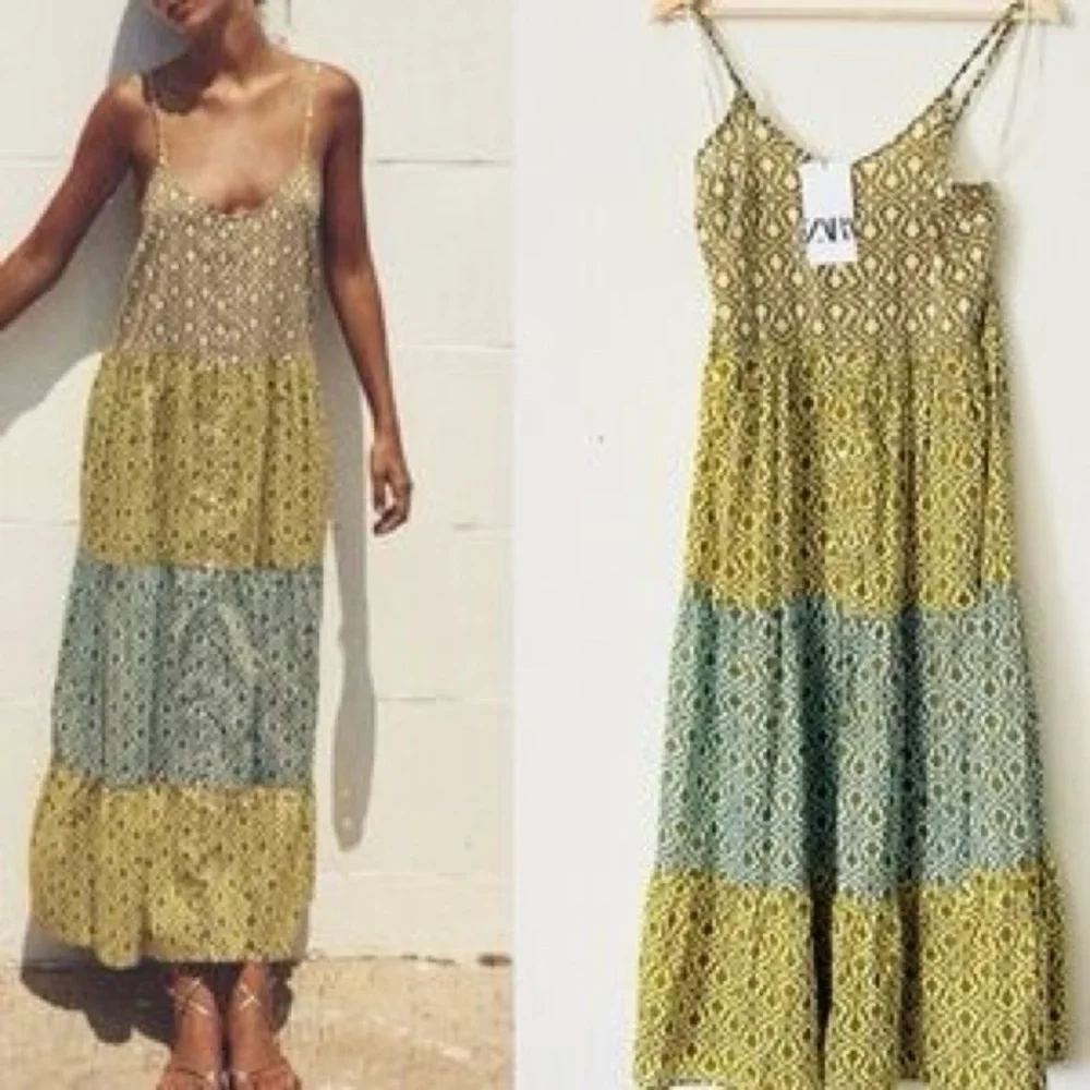 Zara Multicolor Maxi Dress size XS - Picture 2 of 10